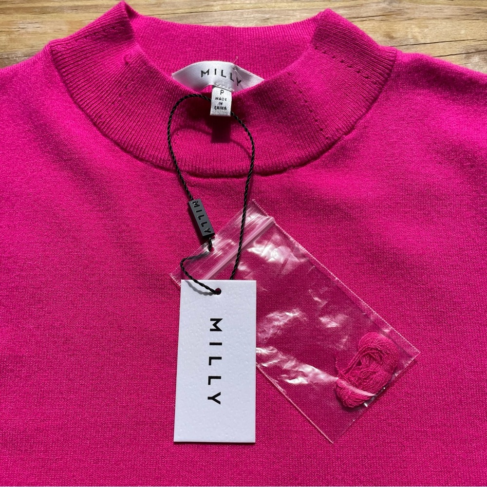 Milly Raspberry Short Sleeved Mod Top - Picture 4 of 7